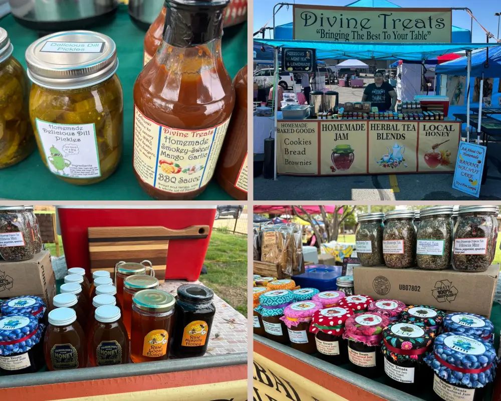 Crowds shopping at outdoor market